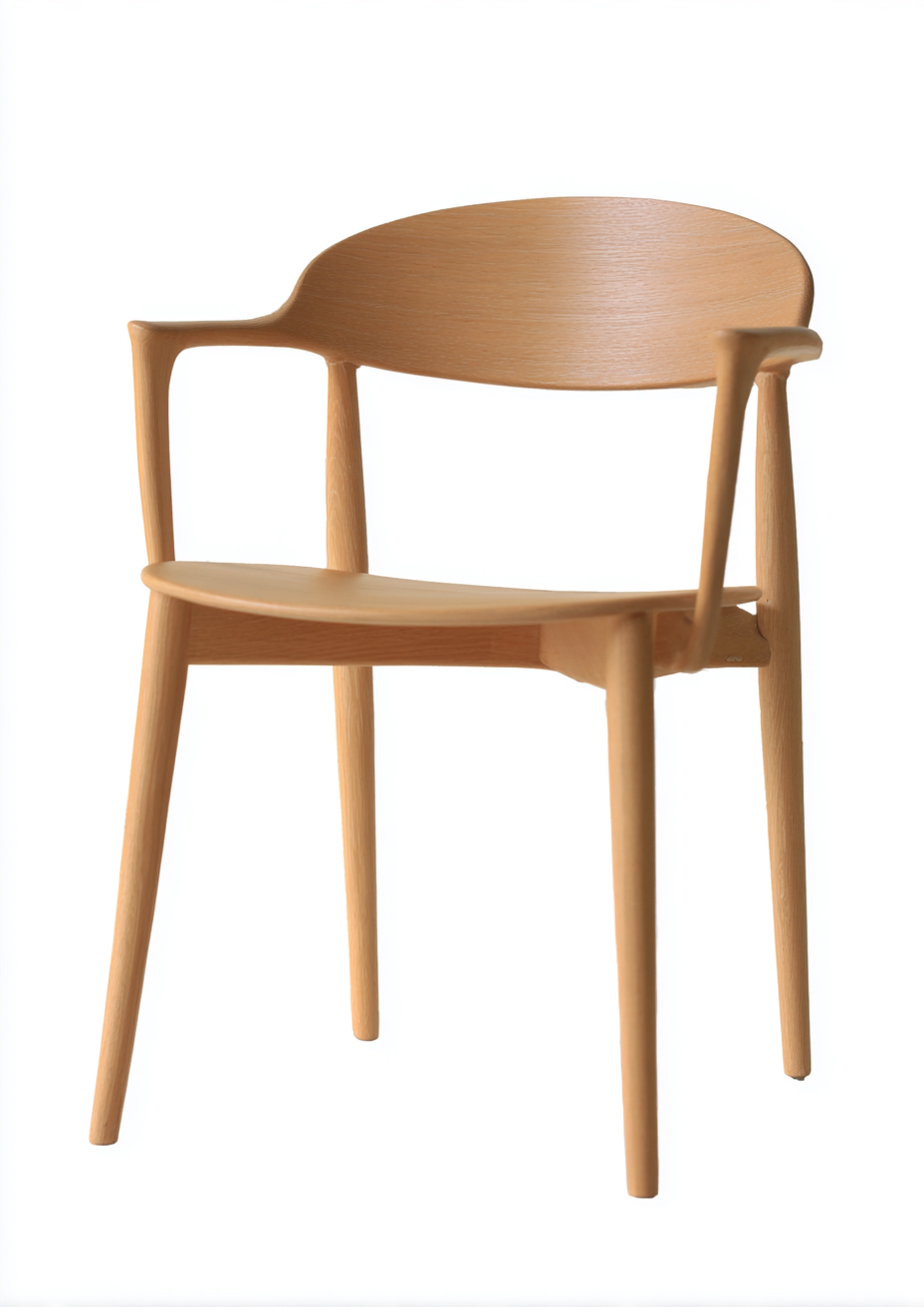 Chaise de salle à manger avec accoudoirs en chêne 55x50x78 cm - chêne - style scandinave-Nicheovae