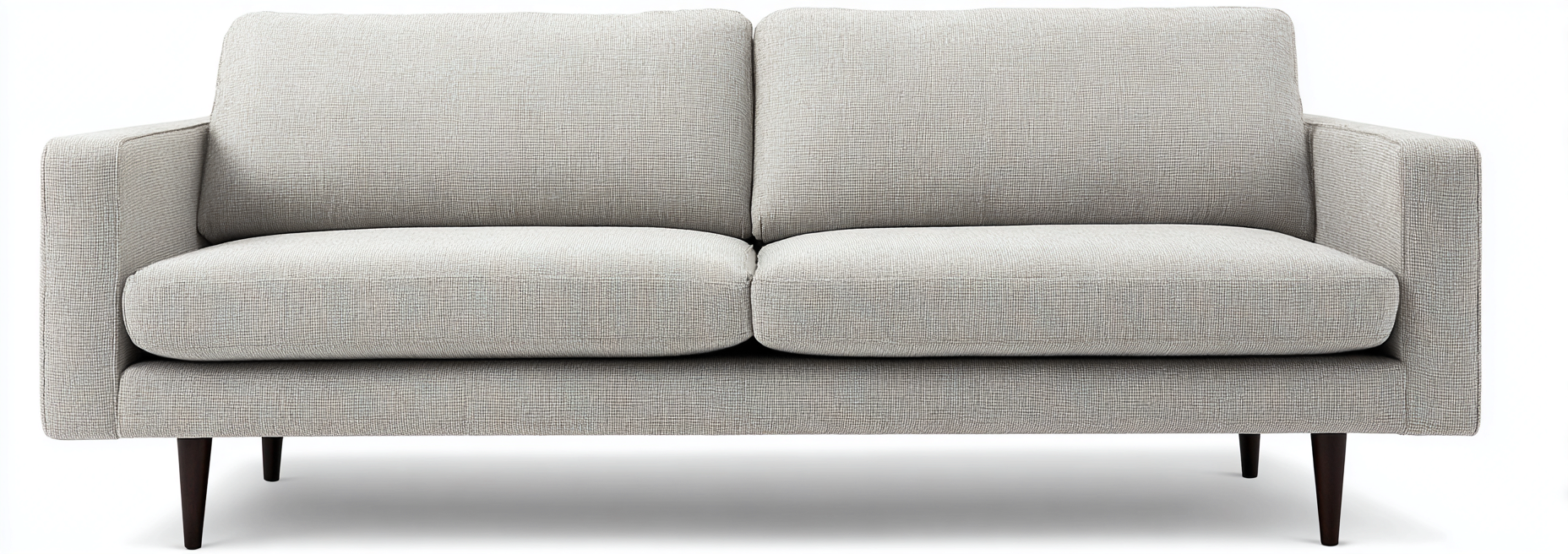 Canapé deux places en tissu 175x90x85 cm - gris clair - style scandinave à pieds fuselés en bois-Nicheovae