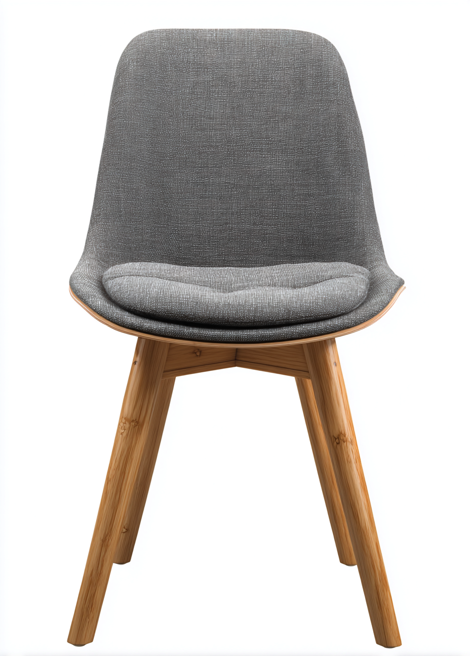 Chaise de salle à manger en tissu gris foncé 46x51x83 cm - pieds chêne - style scandinave-Nicheovae