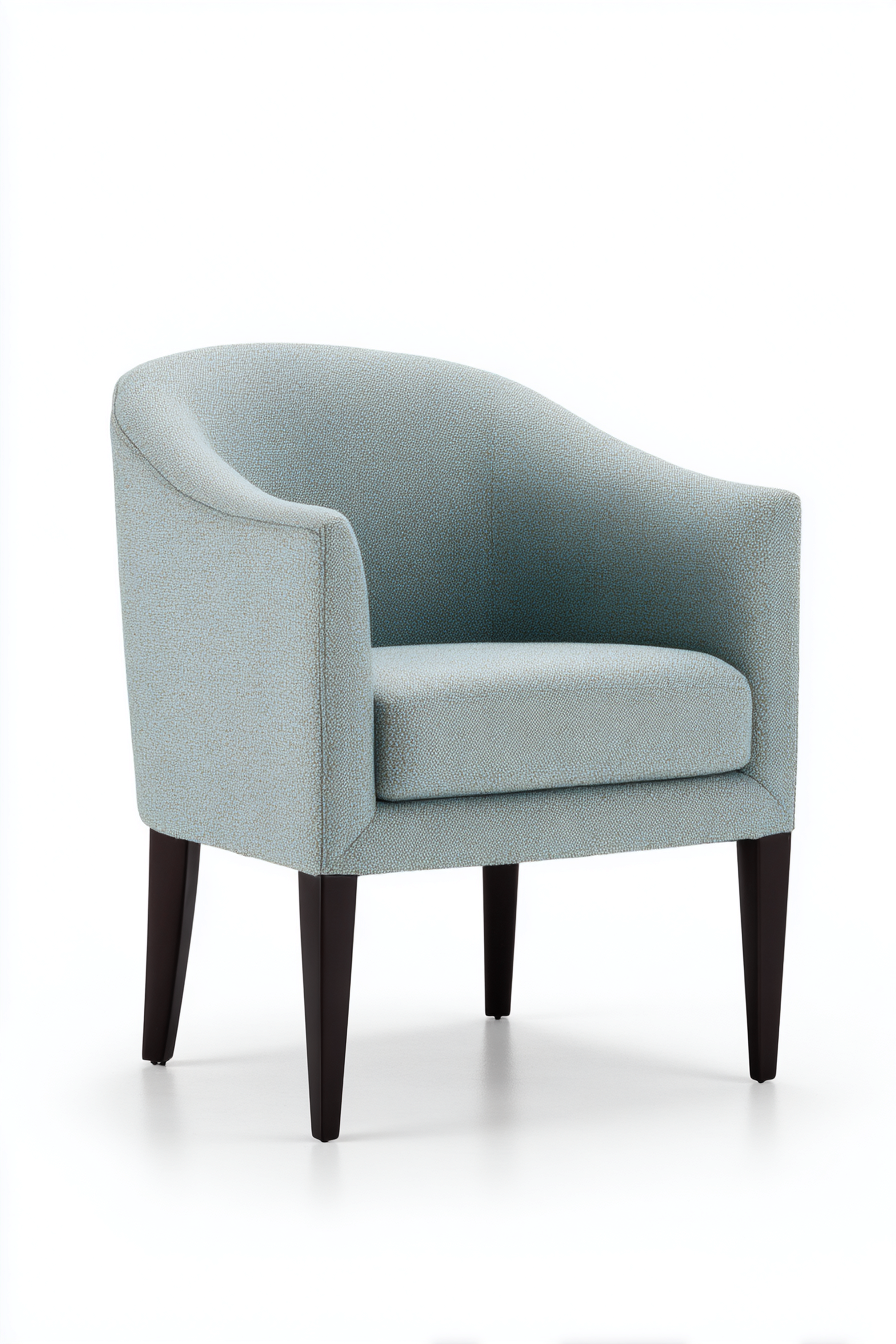 Fauteuil en tissu bleu clair 76x78x80 cm - bleu clair / bois foncé - design contemporain-Nicheovae