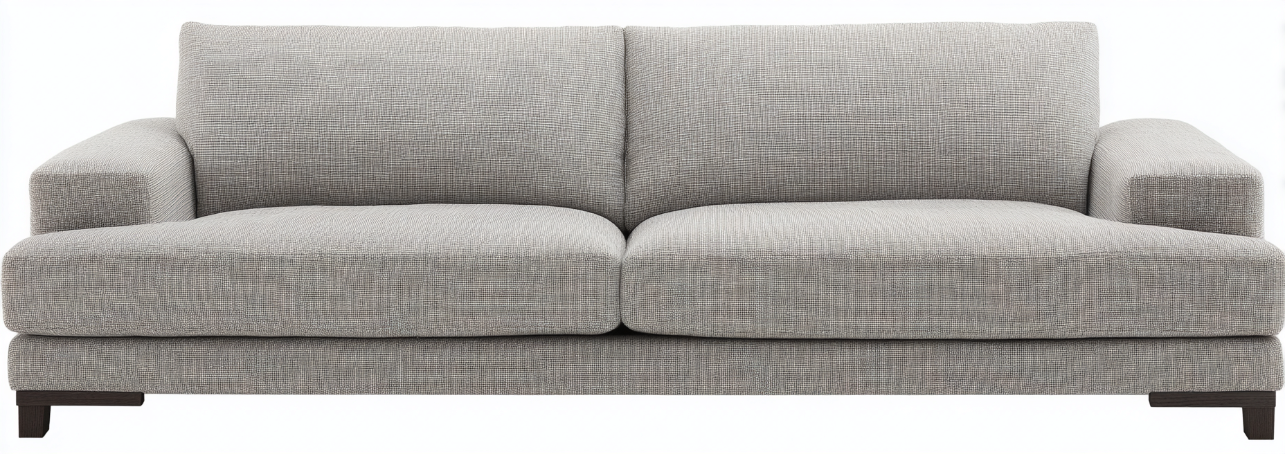 Canapé trois places en tissu 210x95x90 cm - gris clair - style moderne à assise profonde-Nicheovae