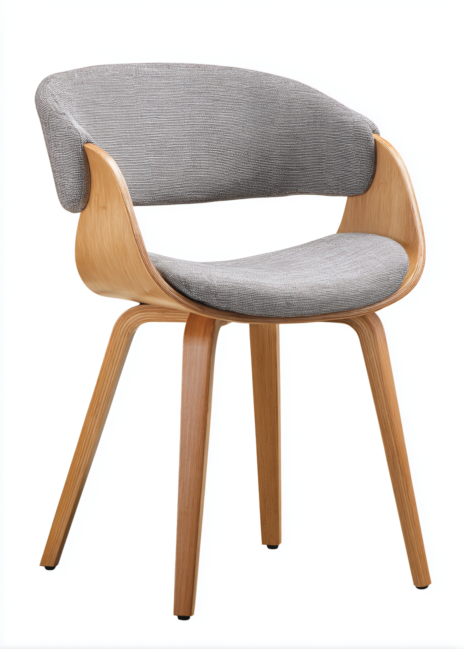Chaise de salle à manger en tissu gris clair et structure en chêne 50x52x78 cm - gris clair/chêne - style scandinave-Nicheovae