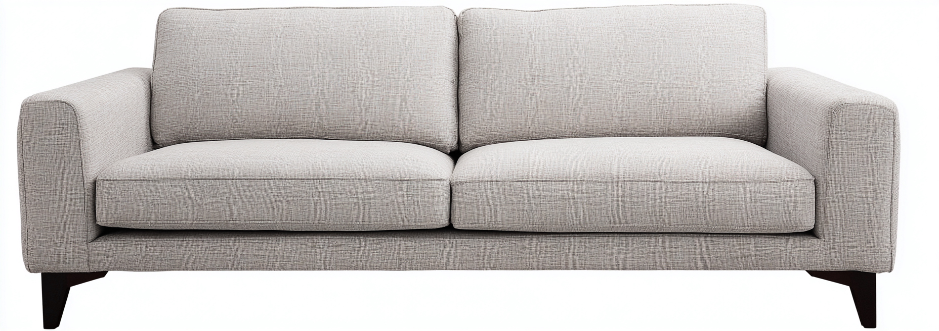 Canapé deux places en tissu 175x90x85 cm - gris clair - style moderne à pieds en bois-Nicheovae