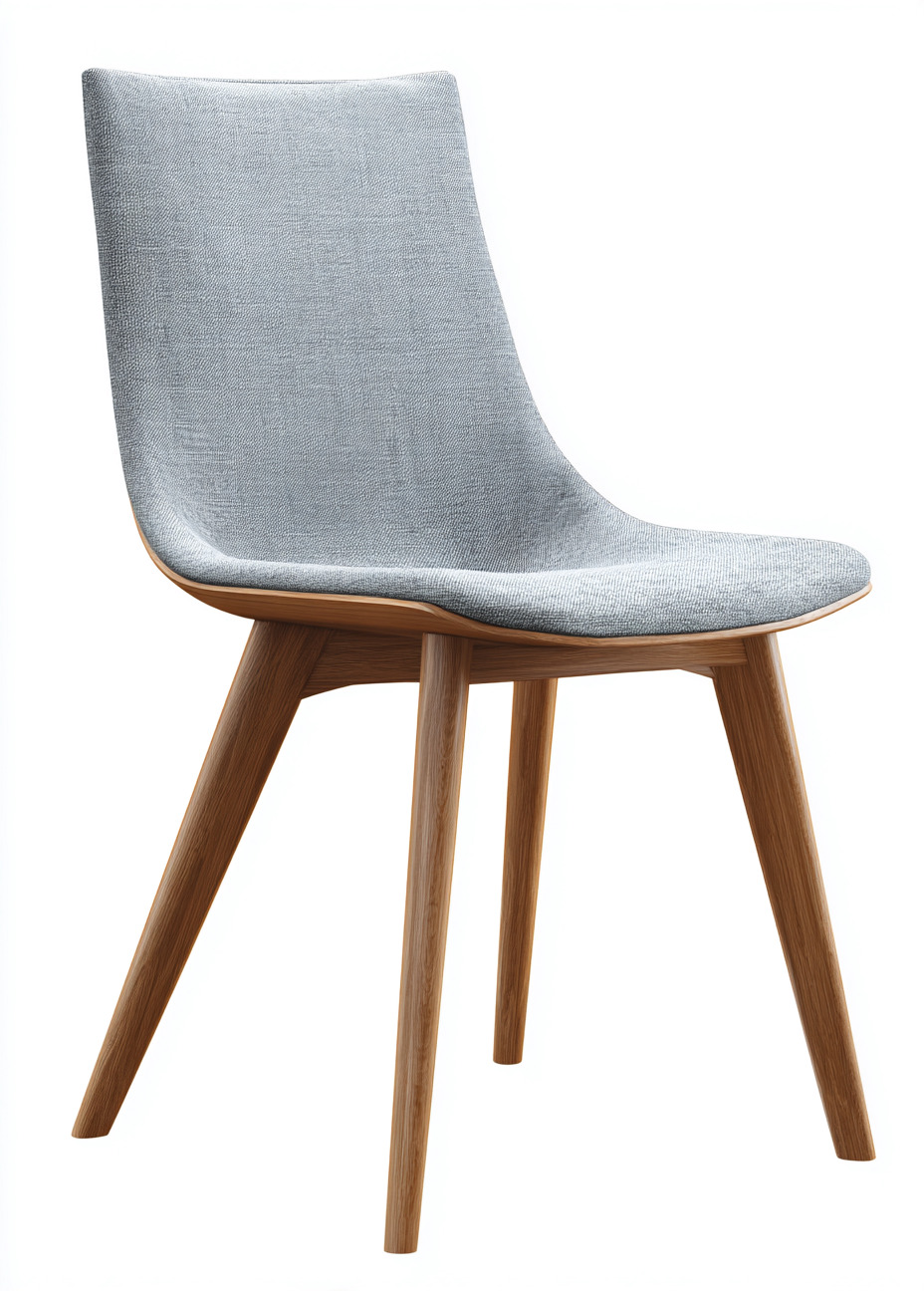 Chaise de salle à manger en tissu gris clair et pieds en chêne 45x50x85 cm - gris clair/chêne - style scandinave-Nicheovae