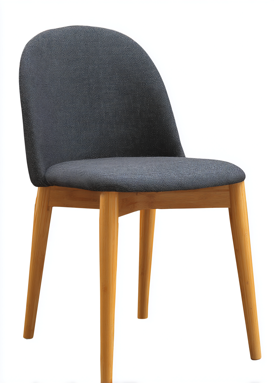 Chaise de salle à manger en tissu gris foncé et pieds en chêne 45x50x85 cm - gris foncé/chêne - style scandinave-Nicheovae
