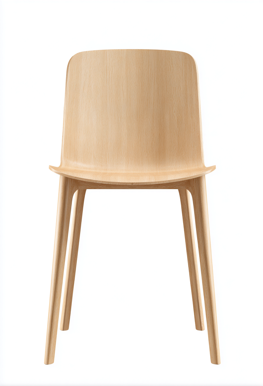 Chaise de salle à manger en bois clair 46x52x83 cm - chêne clair - style minimaliste nordique-Nicheovae