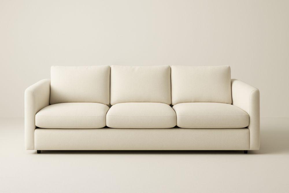 Canapé 3 places en tissu beige-Aurabellae