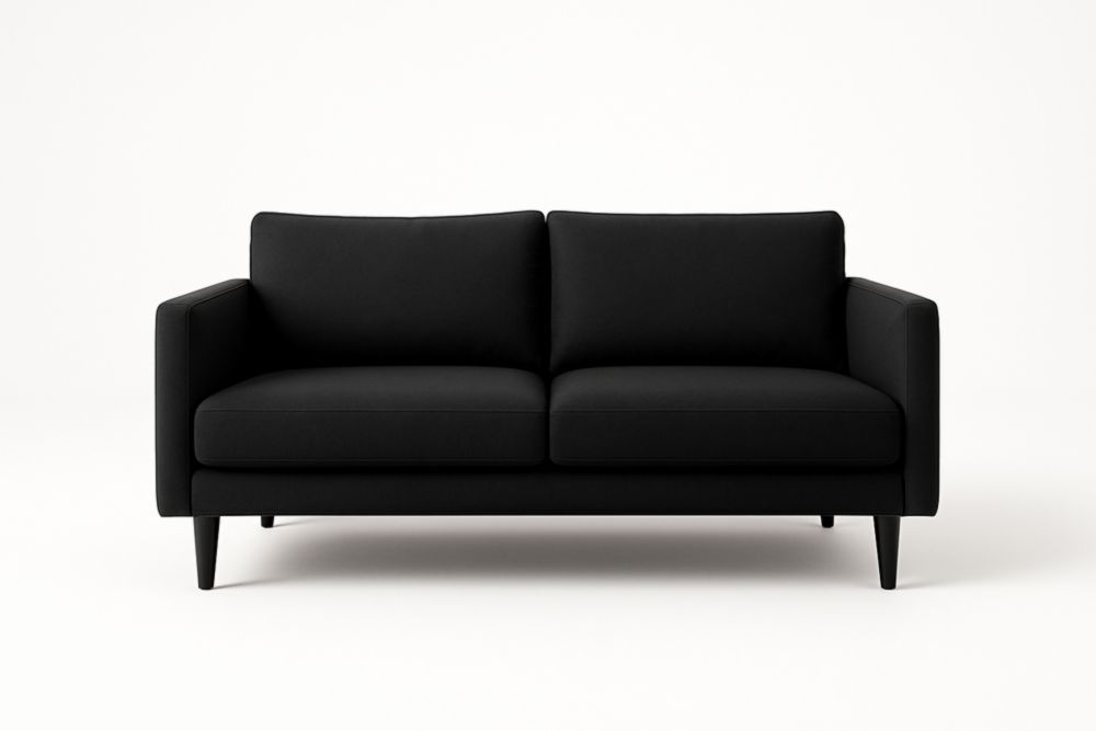 Canapé 2 Places Tissu Noir 150x80x85 cm-Aurabellae