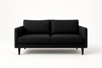 Canapé 2 Places Tissu Noir 150x80x85 cm-Aurabellae