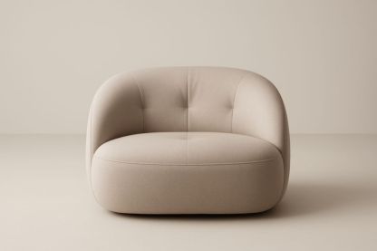 Fauteuil de détente en tissu beige-Aurabellae