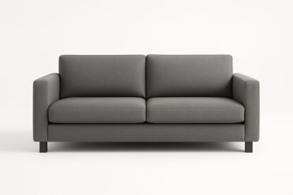 Canapé 2 Places Tissu Gris 180x85x80cm, avec coussins-Aurabellae