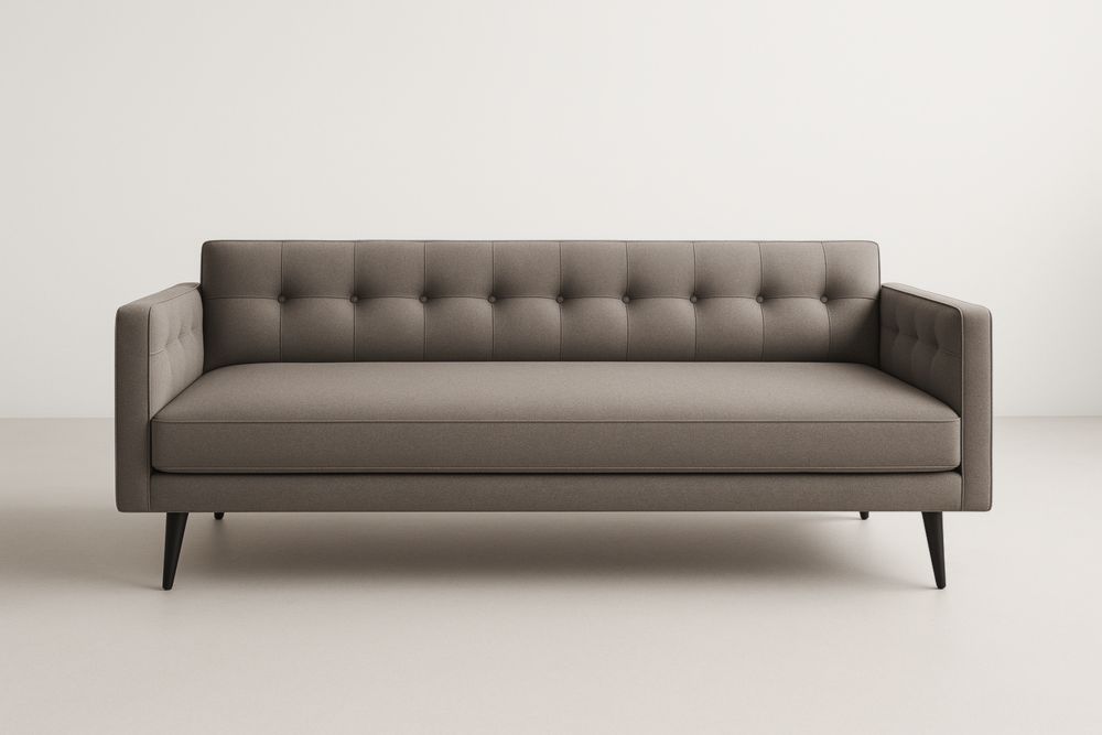 Canapé 3 places en tissu polyester Marron,avec coussin-Aurabellae