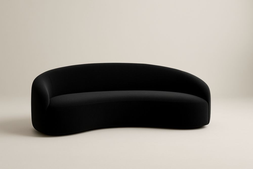 Canapé en Tissu Noir 220x80x70 cm-Aurabellae