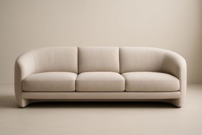 Canapé 3 places en tissu polyester beige-Aurabellae