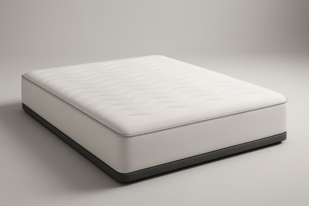 Matelas mousse 200x160x20 cm blanc et noir avec mémoire de forme-Aurabellae