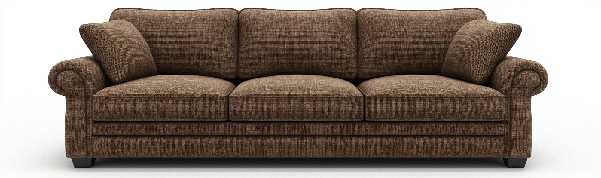 Canapé 3 places en tissu - 215x95x88 cm - marron café - style classique et confortable - pour salon familial-Comfyene