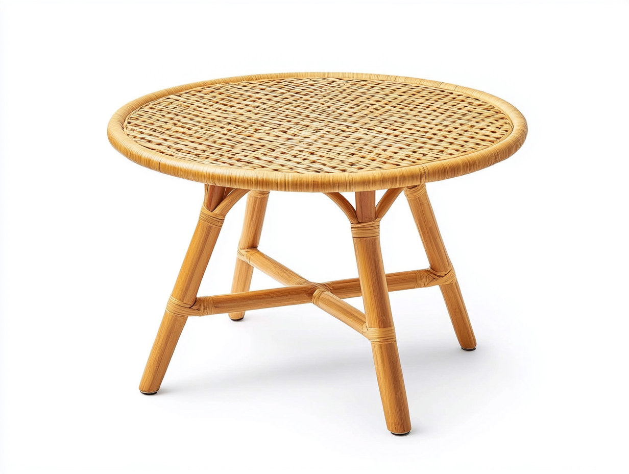 Table à manger en rotin 70x70x72 cm - rotin naturel - style bohème extérieur-Comfyene