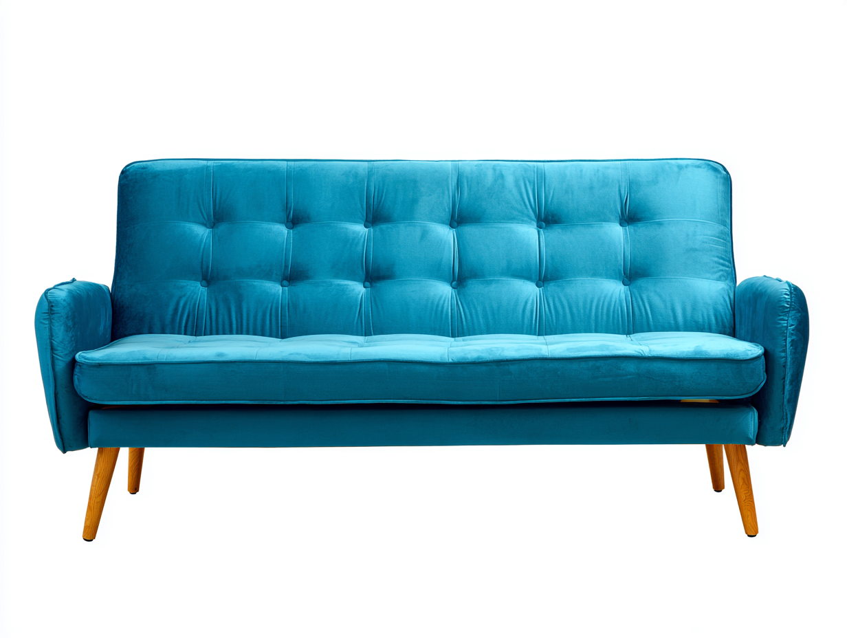 Canapé 2 places en tissu 160x85x85 cm - bleu - style scandinave moderne-Comfyene