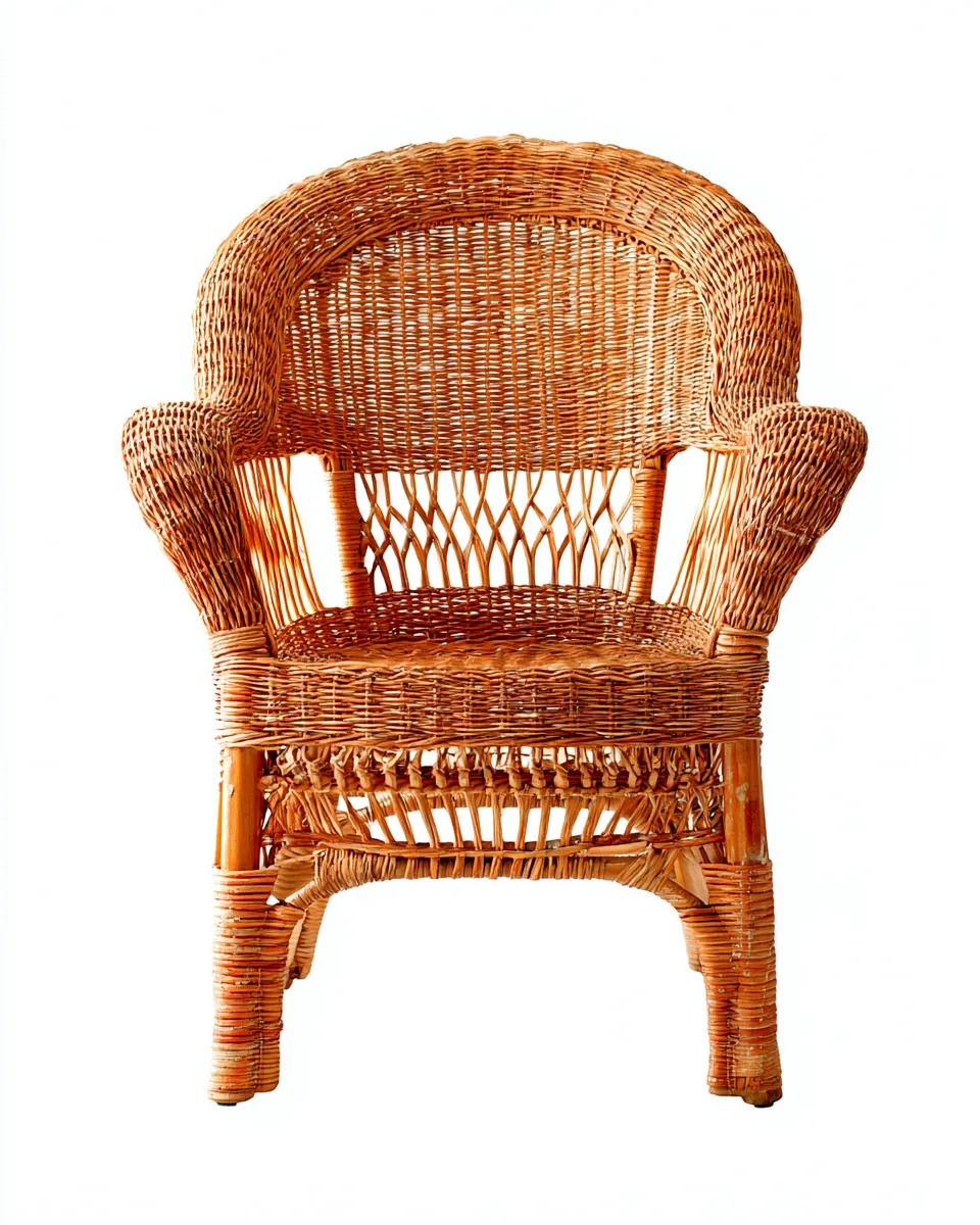 Fauteuil en rotin tressé 70x80x100 cm - brun - style rustique naturel-Comfyene