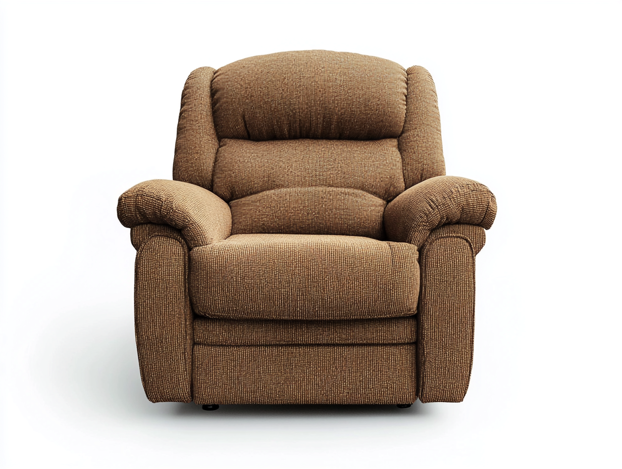 Fauteuil relax en tissu 95x100x100 cm - marron - design ergonomique inclinable pour salon-Comfyene