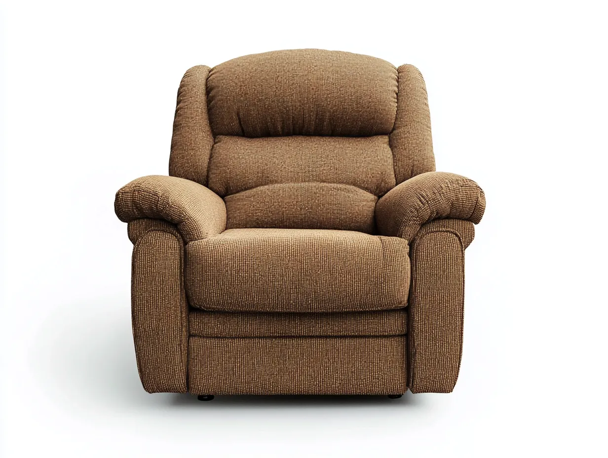 Fauteuil relax en tissu 95x100x100 cm - marron - design ergonomique inclinable pour salon-Comfyene