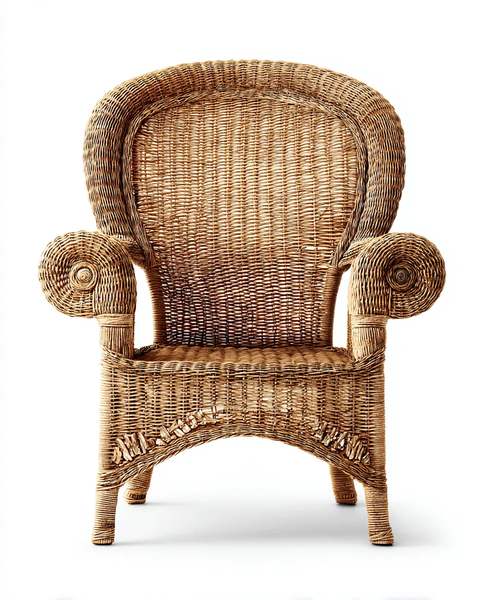 Fauteuil en rotin tressé 75x85x105 cm - brun clair - style classique naturel-Comfyene