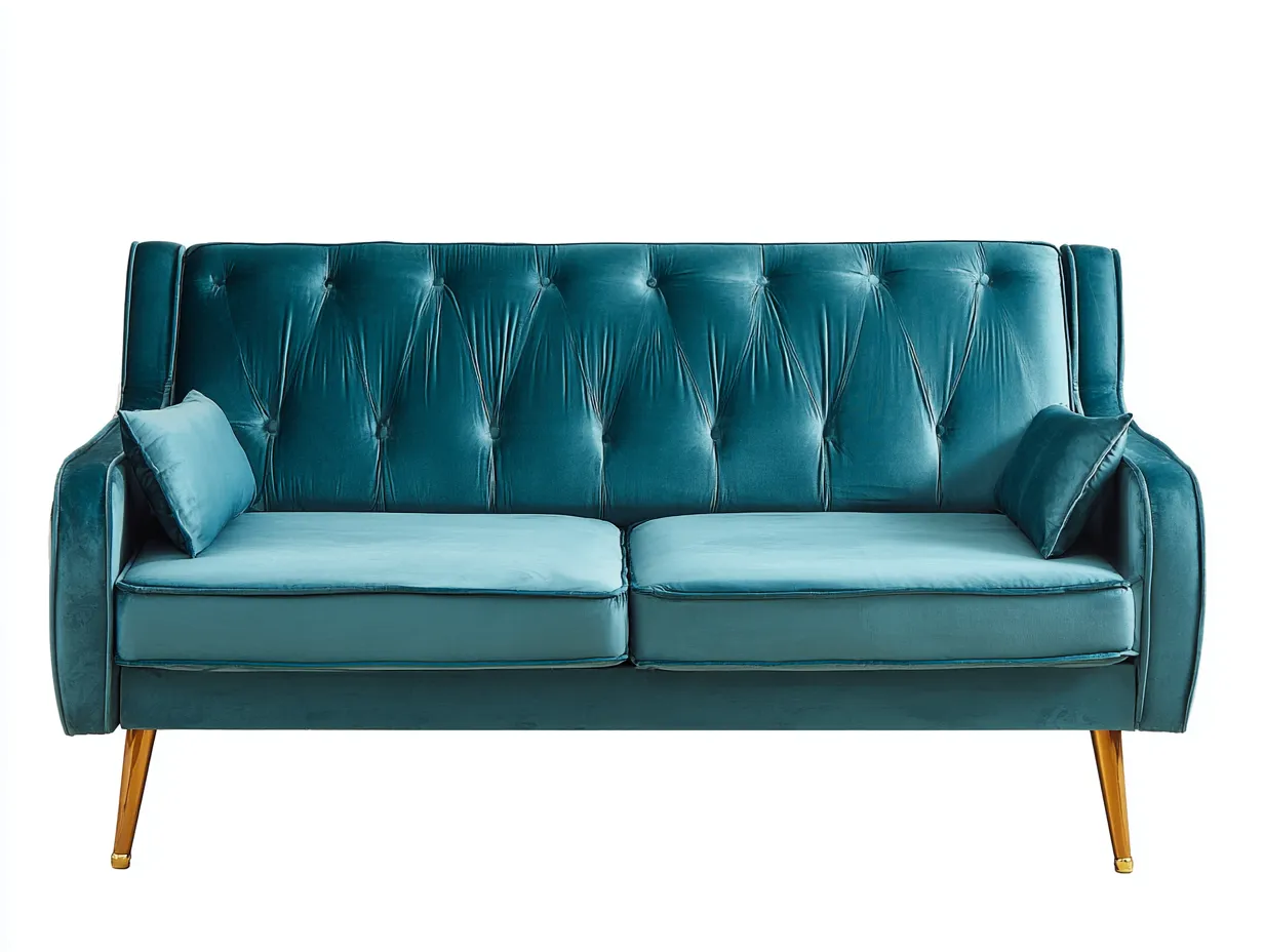 Canapé 2 places en tissu 160x85x90 cm - bleu - style moderne élégant-Comfyene