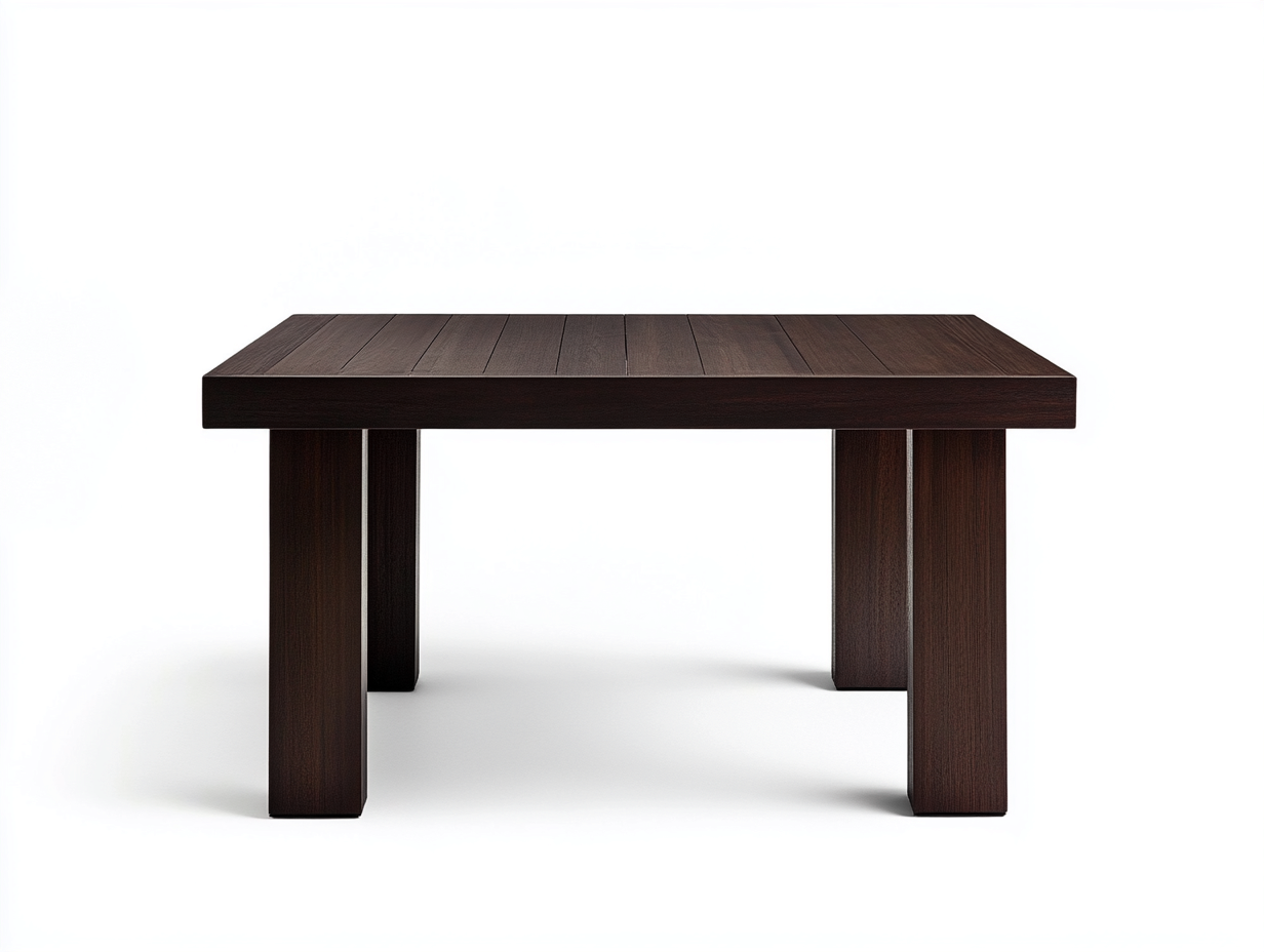 Table de salle à manger en bois massif 150x90x75 cm - noyer foncé - design contemporain robuste-Comfyene