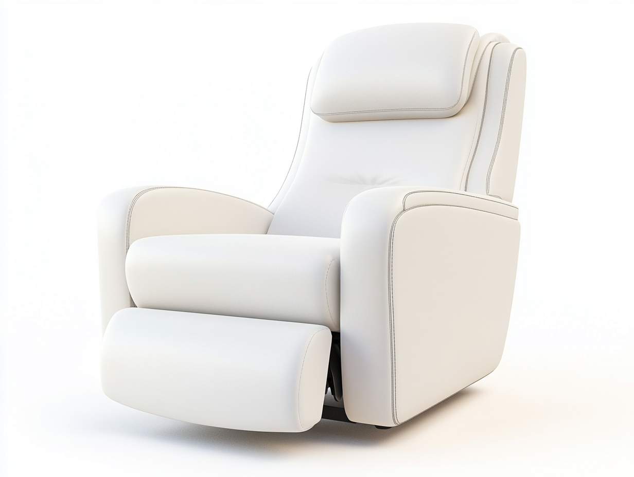 Fauteuil relax en cuir véritable 92x95x102 cm - blanc - design moderne inclinable-Comfyene