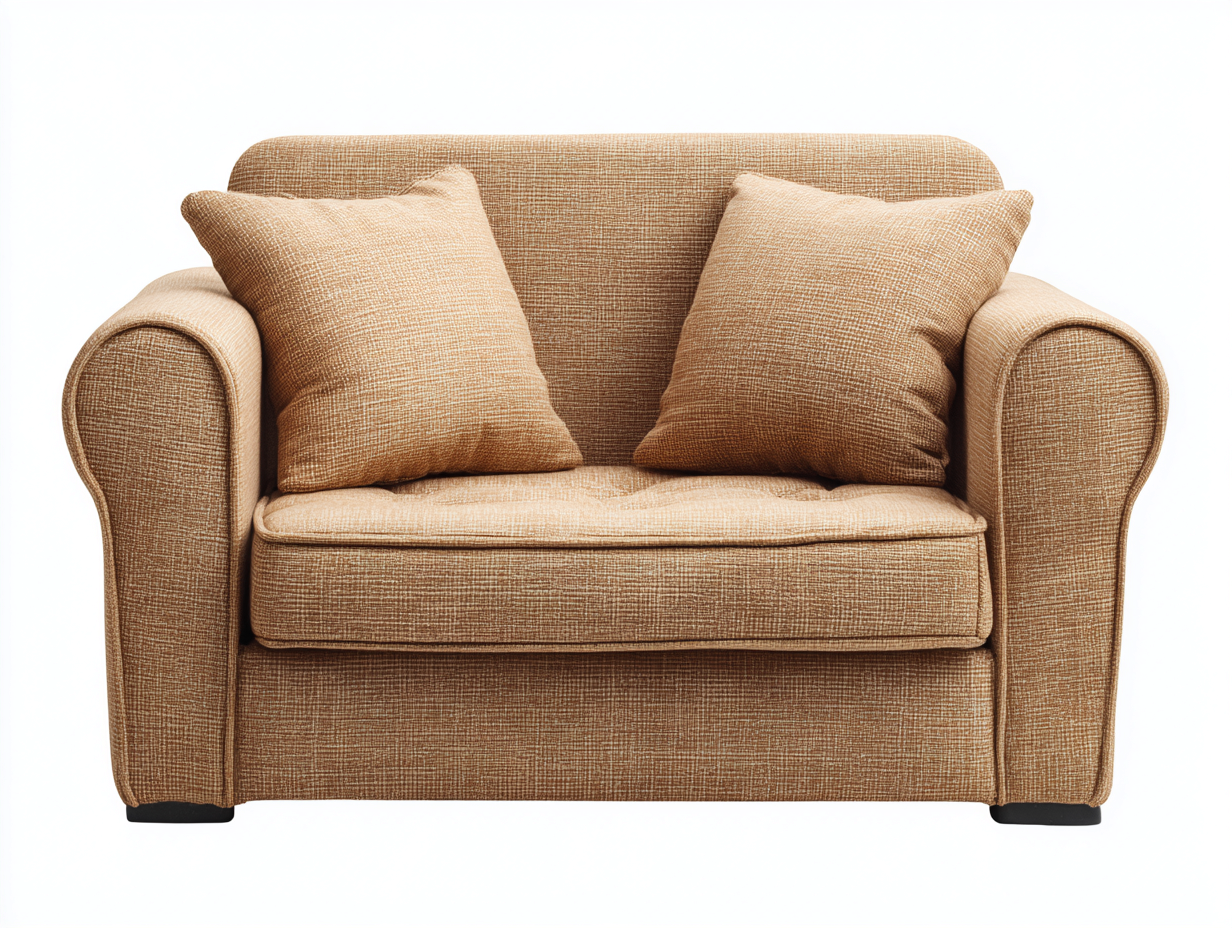 Fauteuil en tissu beige 115x85x80 cm - structure en bois - style classique confortable-Comfyene