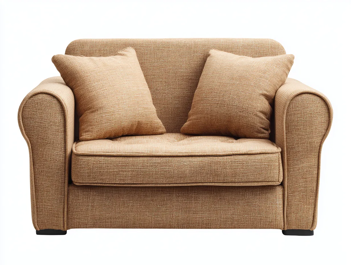 Fauteuil en tissu beige 115x85x80 cm - structure en bois - style classique confortable-Comfyene