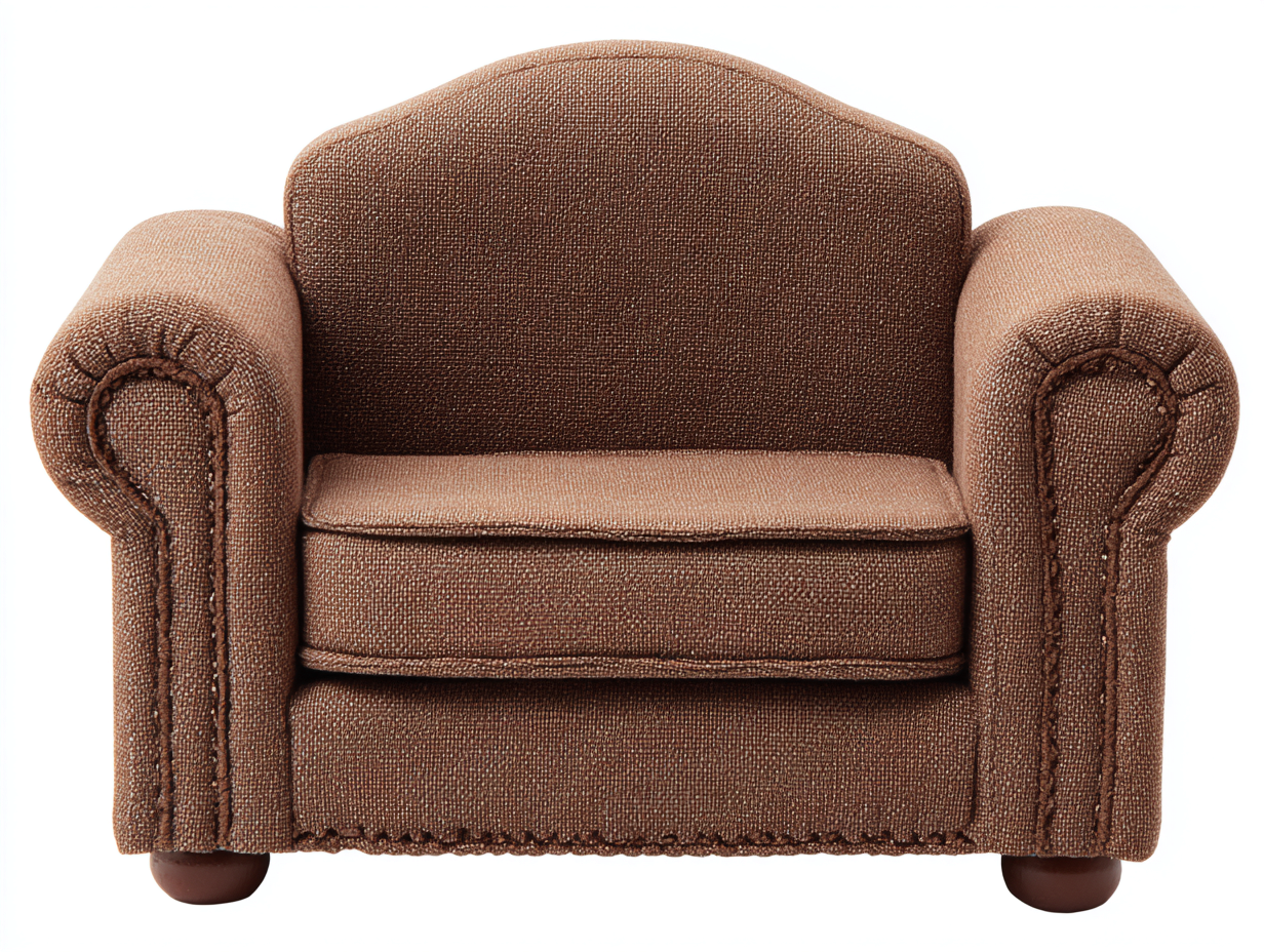 Fauteuil en tissu 100x80x85 cm - marron - style classique avec pieds en bois-Comfyene