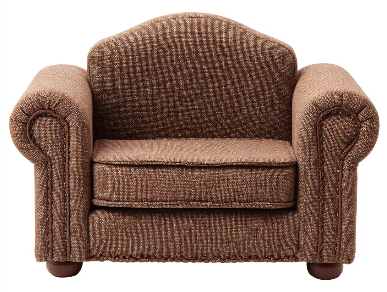 Fauteuil en tissu 100x80x85 cm - marron - style classique avec pieds en bois-Comfyene