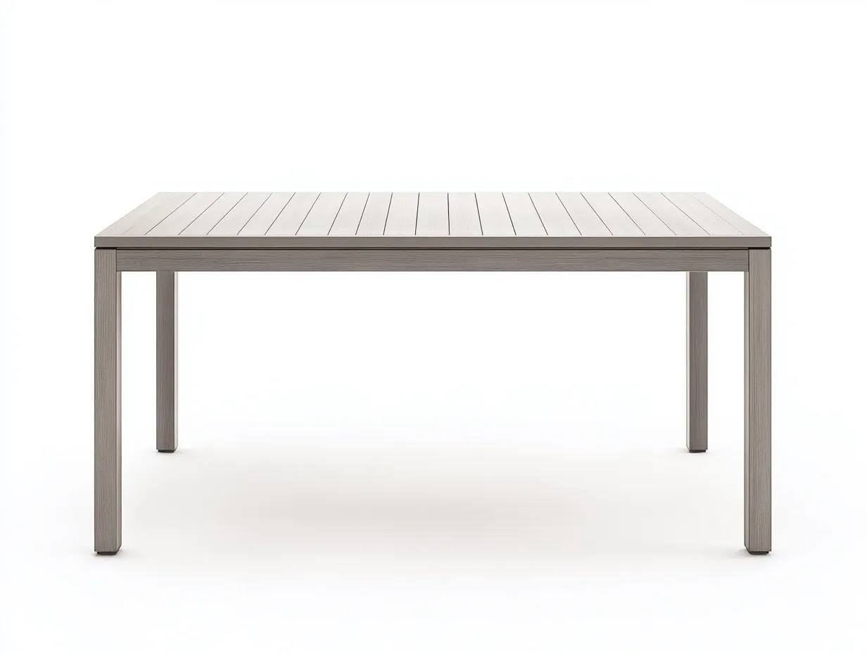 Table à manger en aluminium 165x85x75 cm - gris clair - style contemporain à lattes-Comfyene