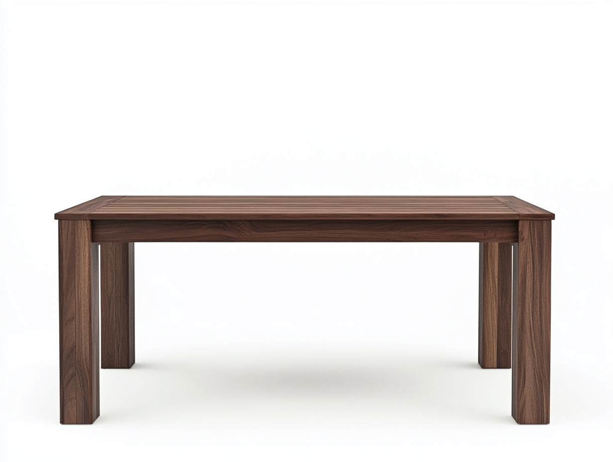 Table à manger en bois 155x85x75 cm - noyer foncé - style naturel et robuste-Comfyene