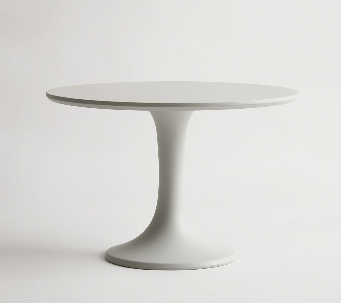 Table de salle à manger ronde en plastique 100x100x75 cm - blanc - design moderne minimaliste-Comfyene