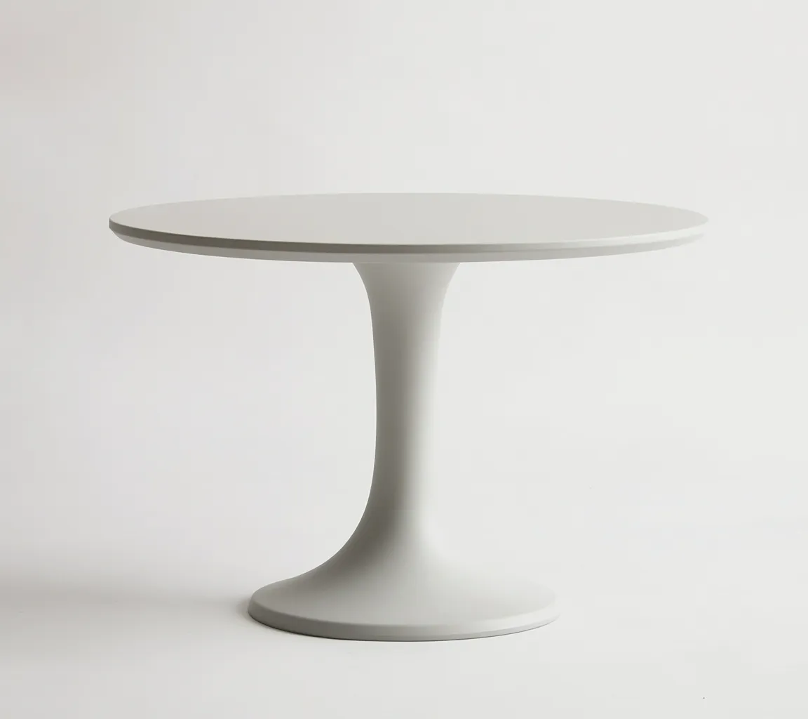 Table de salle à manger ronde en plastique 100x100x75 cm - blanc - design moderne minimaliste-Comfyene