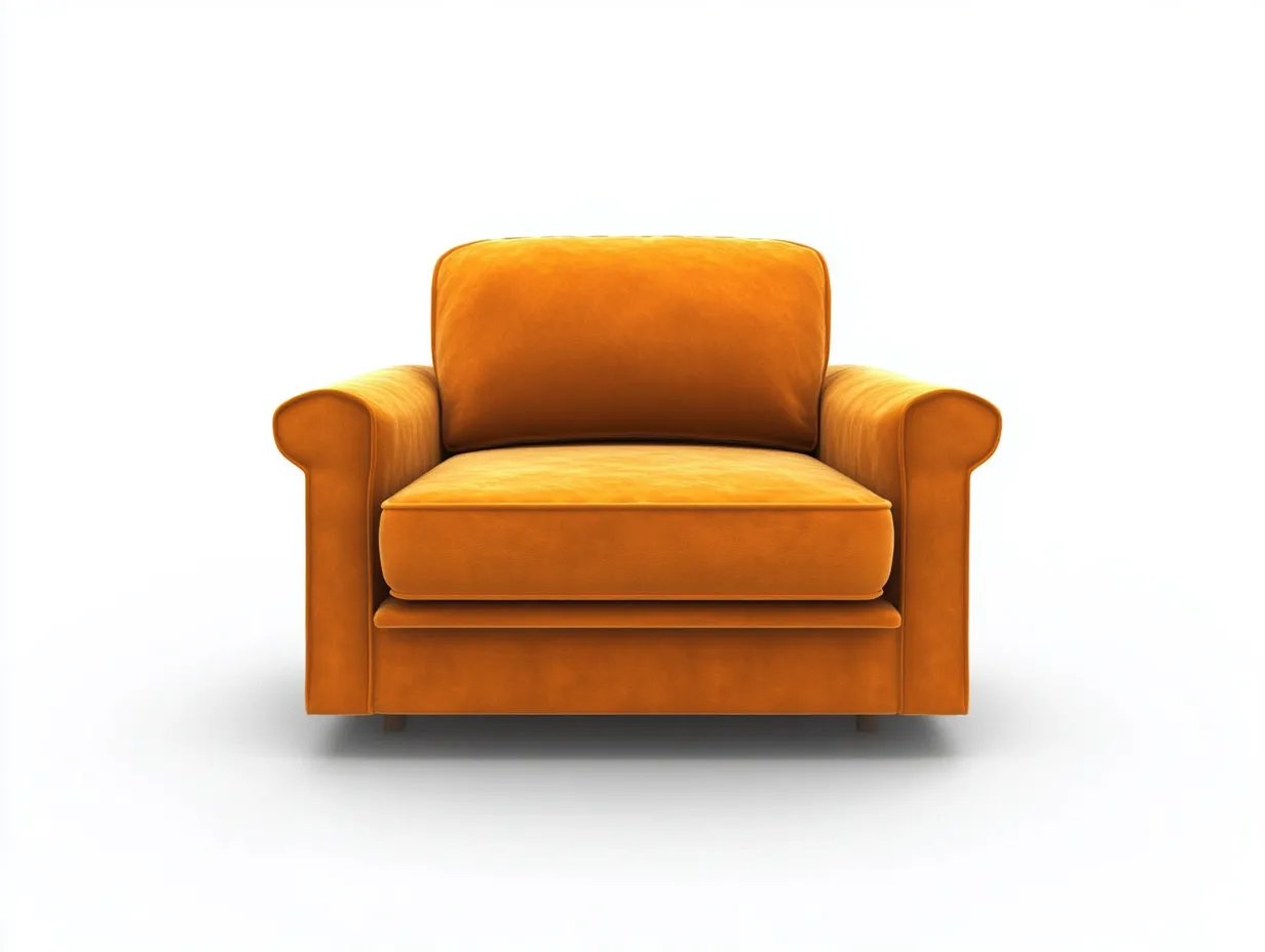 Fauteuil en tissu velours 100x90x85 cm - orange - style classique pour salon-Comfyene