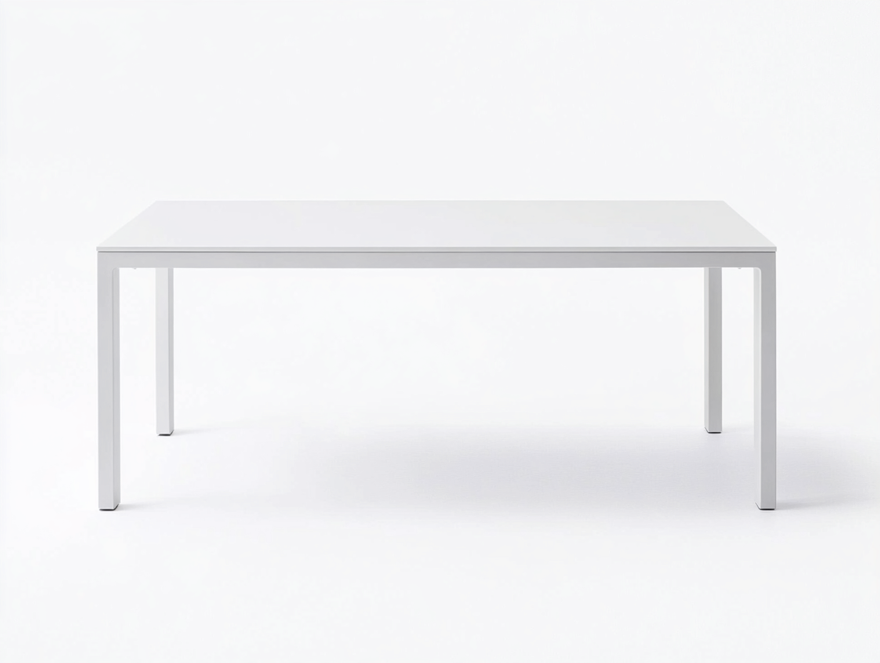 Table à manger en aluminium 160x85x74 cm - blanc - style minimaliste moderne-Comfyene