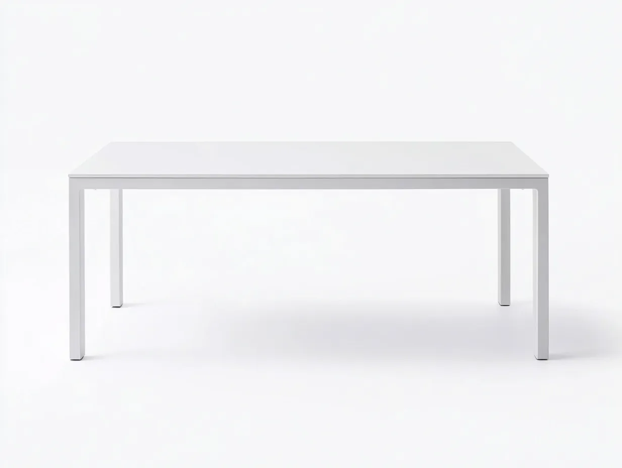Table à manger en aluminium 160x85x74 cm - blanc - style minimaliste moderne-Comfyene