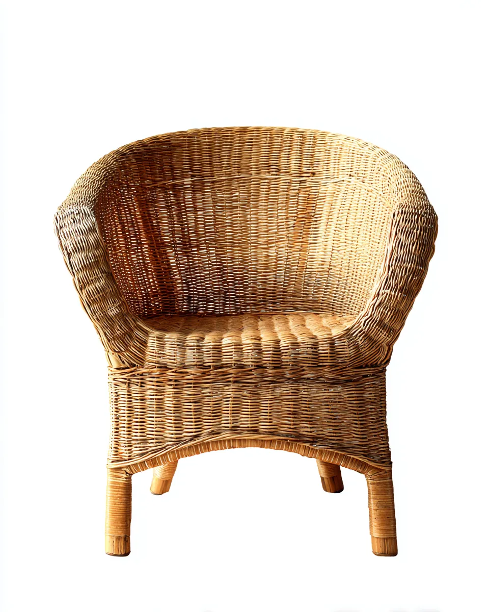 Fauteuil en rotin couleur bois 68x75x85 cm - design naturel - structure tressée à la main-Comfyene