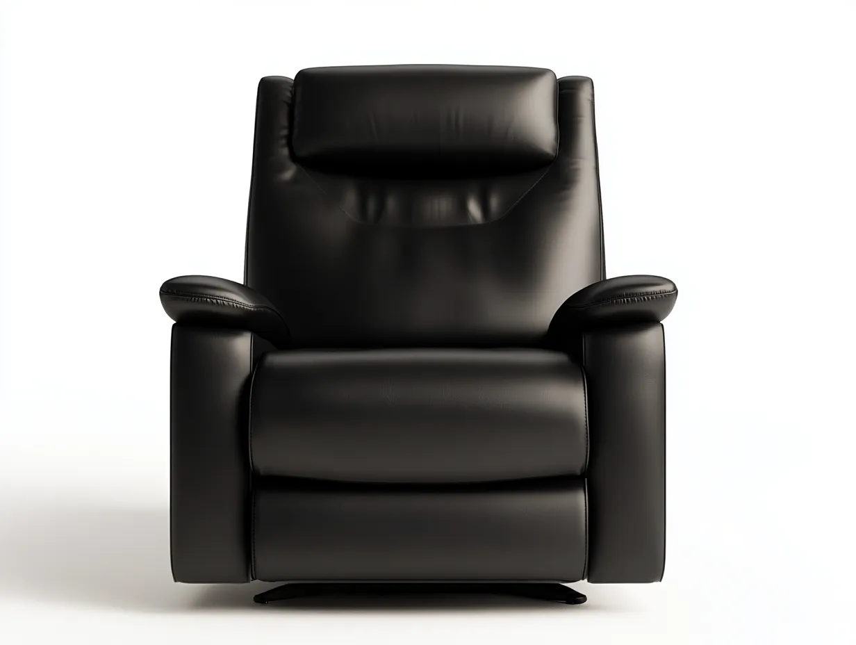 Fauteuil relax en cuir véritable 90x94x102 cm - noir - design ergonomique inclinable-Comfyene