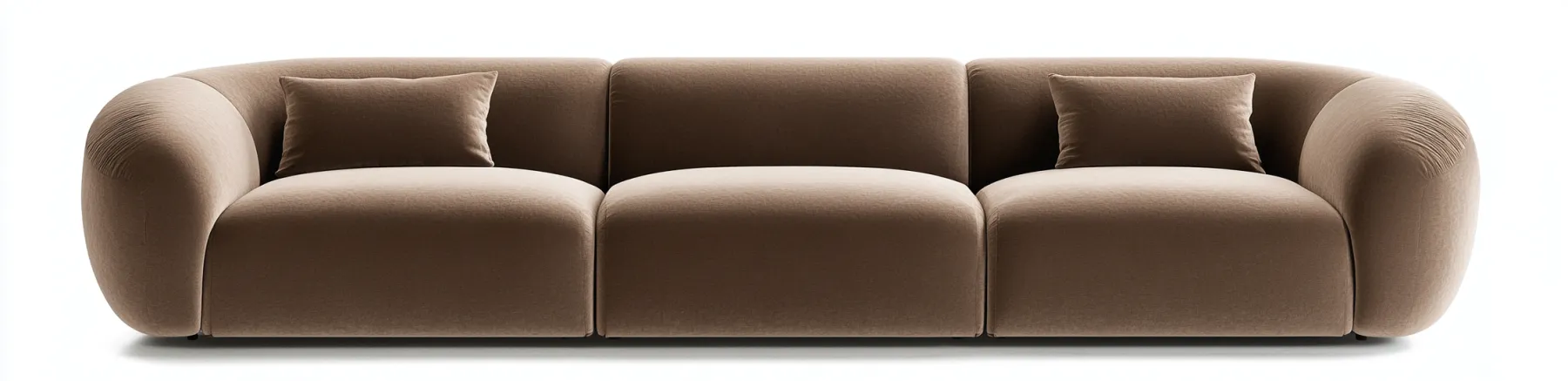 Canapé 3 places en tissu velours 230x95x85 cm - brun - style contemporain pour salon-Comfyene