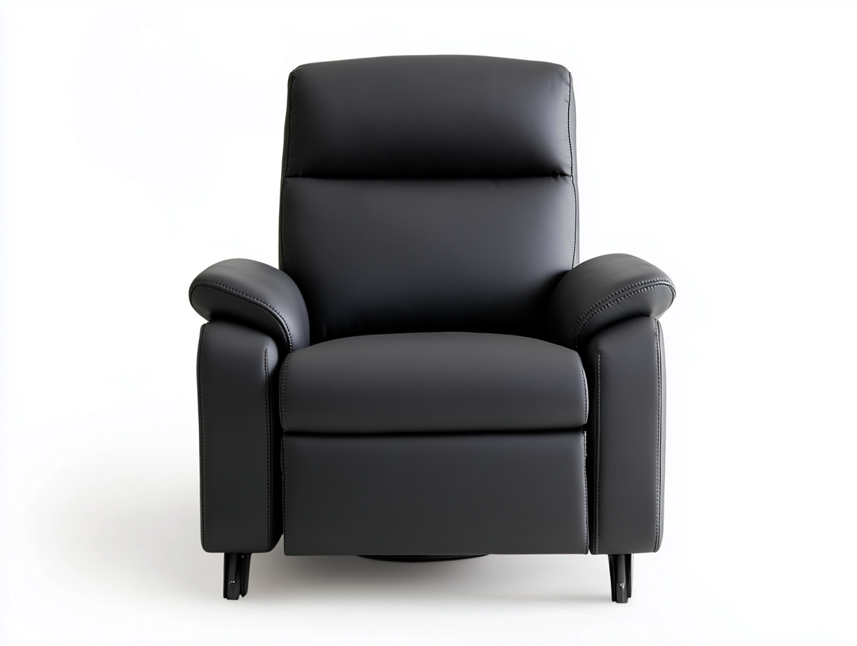 Fauteuil en cuir véritable 90x95x100 cm - noir - design contemporain pour salon-Comfyene