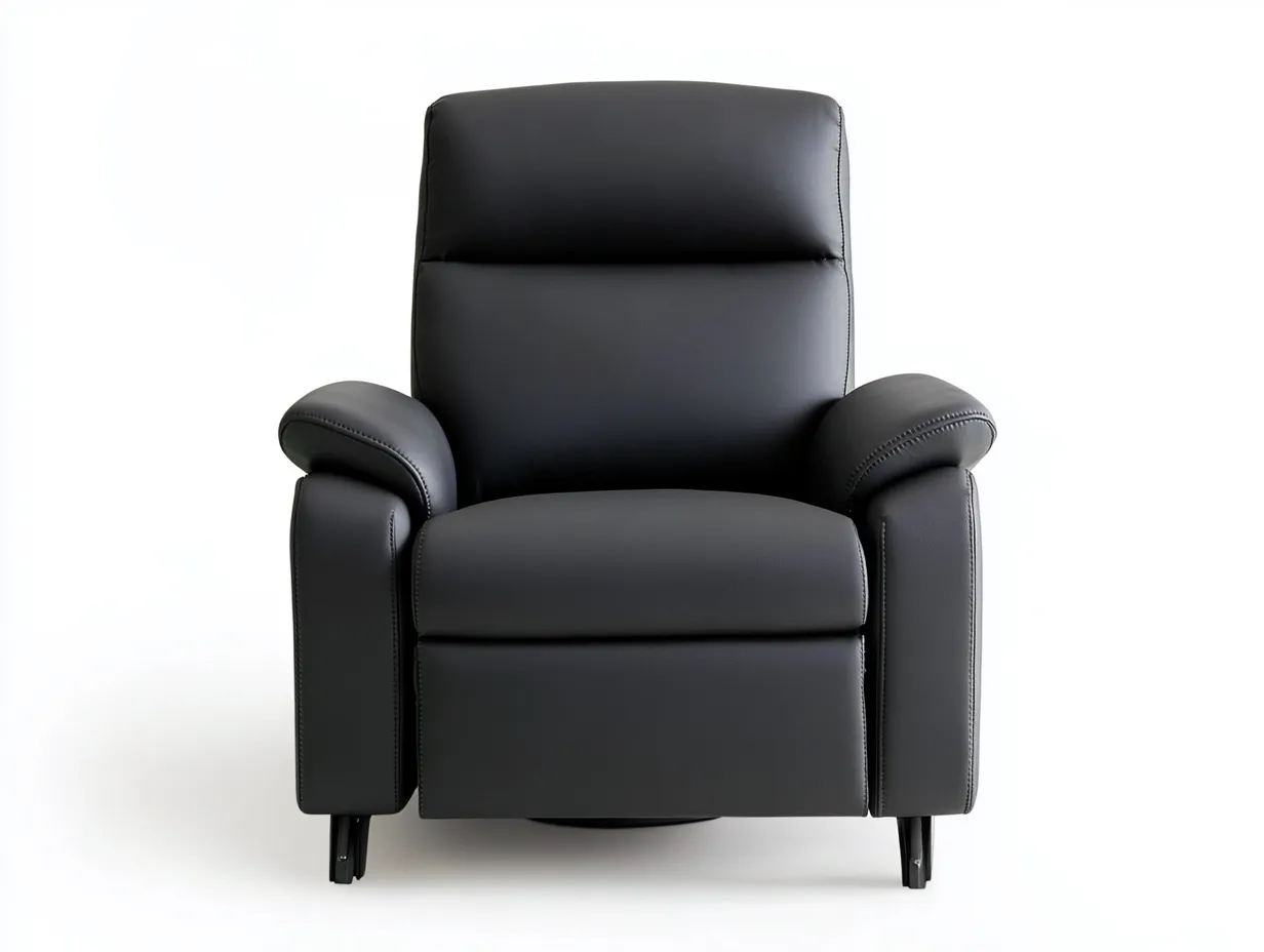 Fauteuil en cuir véritable 90x95x100 cm - noir - design contemporain pour salon-Comfyene
