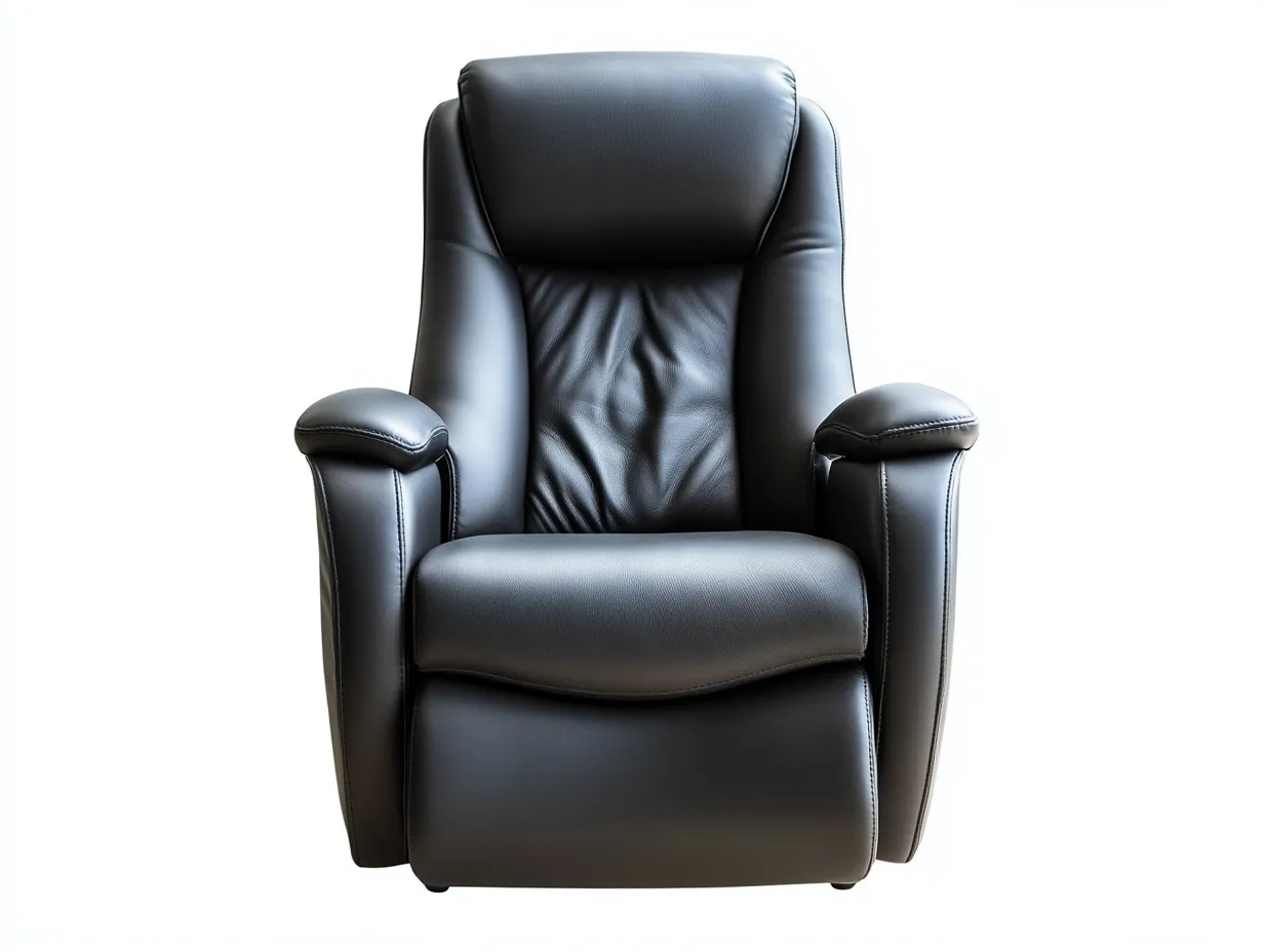 Fauteuil relax en cuir véritable 90x95x100 cm - noir - dossier inclinable ergonomique-Comfyene