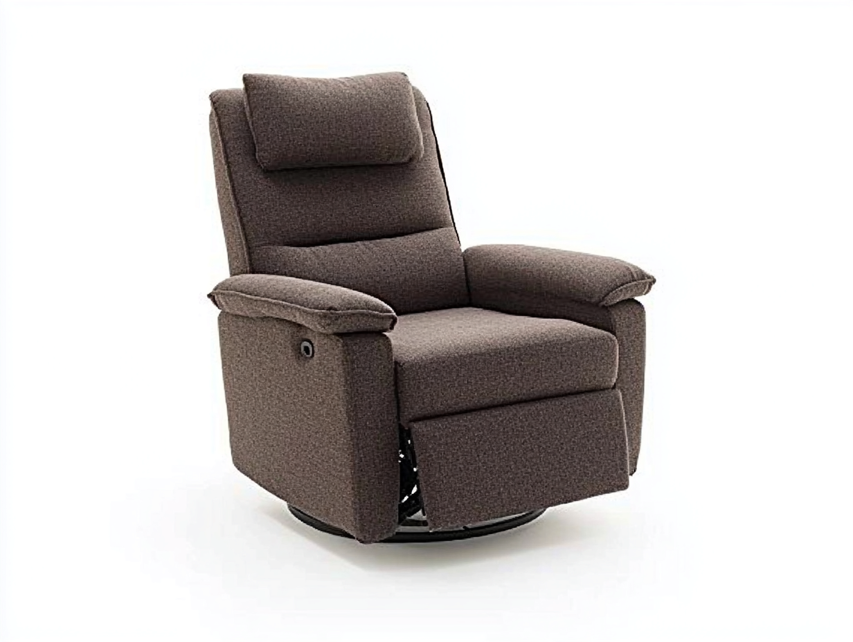 Fauteuil relax en tissu 90x94x102 cm - brun foncé - design ergonomique avec repose-pieds-Comfyene