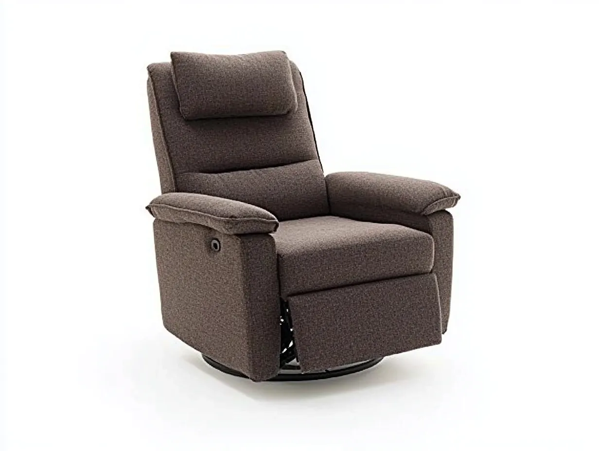 Fauteuil relax en tissu 90x94x102 cm - brun foncé - design ergonomique avec repose-pieds-Comfyene