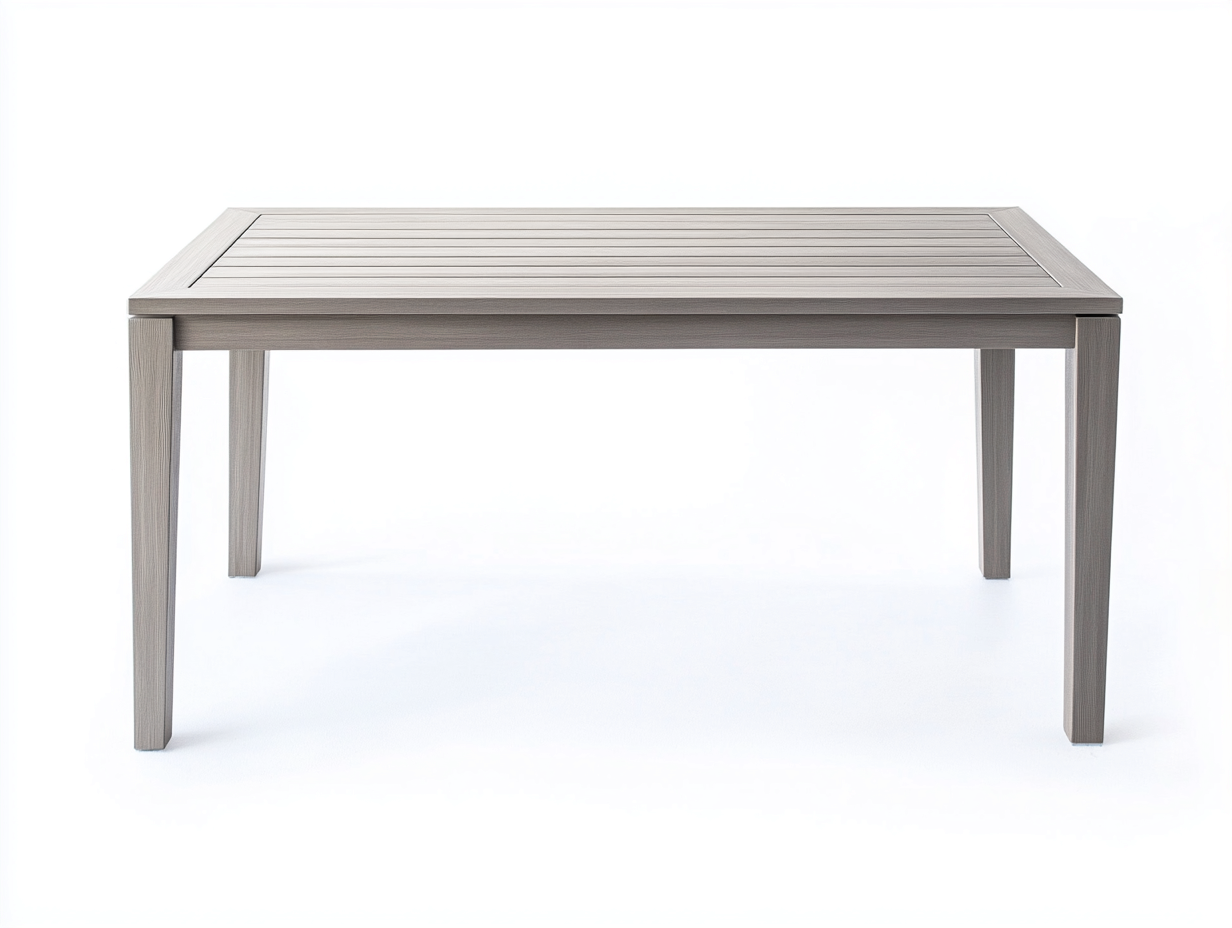 Table de salle à manger en bois effet naturel 165x90x75 cm - gris clair - style contemporain épuré-Comfyene