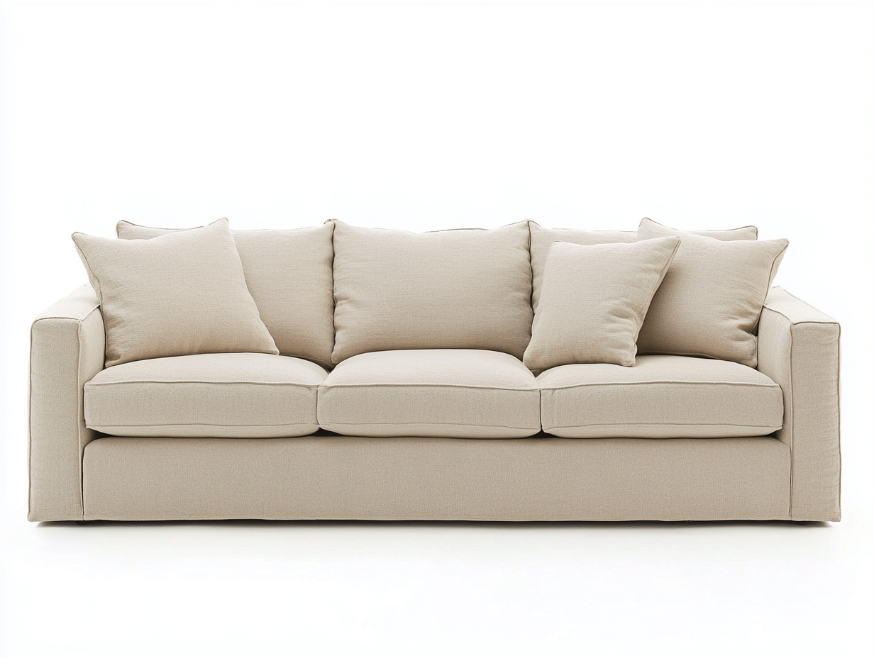 Canapé 3 places en tissu 225x95x85 cm - beige - style contemporain pour salon-Comfyene